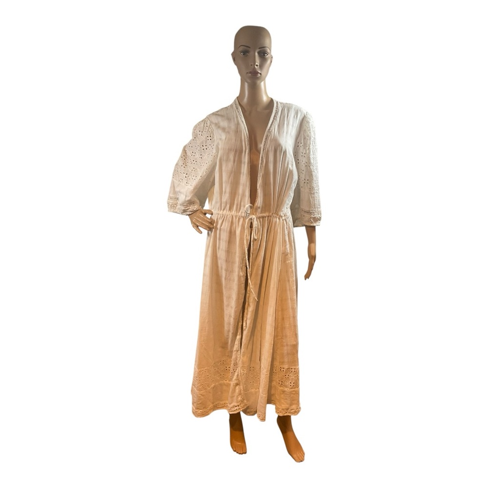 Dizzylizzy Women’s White 100% Cotton Cover Beach Pool Maxi Dress Size 6